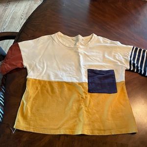 Ladies multi colored funky short sleeve shirt  sz S